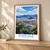 Kimhae city view bordered print styled in Light oak-console; frame and props not included