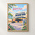 Belford Roxo city view full-bleed print styled in Front oak frame - corrected opening; frame and props not included