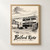 Belford Roxo city view full-bleed print styled in Front oak frame - corrected opening; frame and props not included
