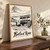 Belford Roxo city view full-bleed print styled in Original angled oak-console; frame and props not included