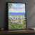 Montes Claros city view full-bleed print styled in Black frame / charcoal wall; frame and props not included