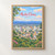 Montes Claros city view full-bleed print styled in Front oak frame - corrected opening; frame and props not included
