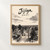 Jijiga city view full-bleed print styled in Front oak frame - corrected opening; frame and props not included