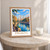 Zagazig city view bordered print styled in Oak frame / bedside table; frame and props not included
