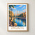 Zagazig city view bordered print styled in Front oak frame - corrected opening; frame and props not included