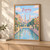 Zagazig city view full-bleed print styled in Light oak-console; frame and props not included