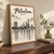 Petrolina city view full-bleed print styled in Original angled oak-console; frame and props not included