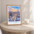 Sultanbeyli city view bordered print styled in Oak frame / bedside table; frame and props not included