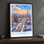 Sultanbeyli city view bordered print styled in Black frame / charcoal wall; frame and props not included