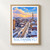 Sultanbeyli city view bordered print styled in Front oak frame - corrected opening; frame and props not included