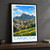 Cariacica city view bordered print styled in Black frame / charcoal wall; frame and props not included