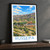 Russeifa city view bordered print styled in Black frame / charcoal wall; frame and props not included
