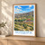Russeifa city view bordered print styled in Light oak-console; frame and props not included