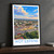 Ikot Ekpene city view bordered print styled in Black frame / charcoal wall; frame and props not included