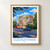 Dzerzhinsk city view bordered print styled in Front oak frame - corrected opening; frame and props not included