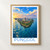 Punggol city view bordered print styled in Front oak frame - corrected opening; frame and props not included