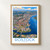 Rostock city view bordered print styled in Front oak frame - corrected opening; frame and props not included