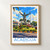 Acarigua city view bordered print styled in Front oak frame - corrected opening; frame and props not included