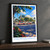 Poza Rica de Hidalgo city view bordered print styled in Black frame / charcoal wall; frame and props not included