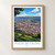 Poços de Caldas city view bordered print styled in Front oak frame - corrected opening; frame and props not included