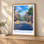 Madhyamgram city view bordered print styled in Light oak-console; frame and props not included