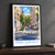 Paris 12 Reuilly city view bordered print styled in Black frame / charcoal wall; frame and props not included