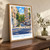Paris 12 Reuilly city view bordered print styled in Original angled oak-console; frame and props not included