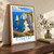 Etretat Porte d'Aval arch bordered print styled in Original angled oak-console; frame and props not included