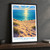 Sleeping Bear Dunes overlook bordered print styled in Black frame / charcoal wall; frame and props not included