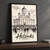 Helsinki Cathedral from Senate Square full-bleed print styled in Black frame / charcoal wall; frame and props not included