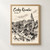 Cesky Krumlov castle above the Vltava full-bleed print styled in Front oak frame - corrected opening; frame and props not included