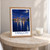 Yangon city view bordered print styled in Oak frame / bedside table; frame and props not included