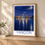 Yangon city view bordered print styled in Light oak-console; frame and props not included