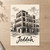 Jeddah city view full-bleed print styled in Unframed sheet - corrected A-series; frame and props not included