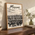 Manaus city view full-bleed print styled in Original angled oak-console; frame and props not included