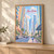 Abu Dhabi city view full-bleed print styled in Light oak-console; frame and props not included