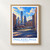 Philadelphia city view bordered print styled in Front oak frame - corrected opening; frame and props not included