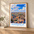 Karbala city view bordered print styled in Light oak-console; frame and props not included