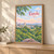 Ranchi city view full-bleed print styled in Light oak-console; frame and props not included
