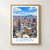 Luzhou city view bordered print styled in Front oak frame - corrected opening; frame and props not included