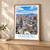 Luzhou city view bordered print styled in Light oak-console; frame and props not included
