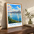 Xiangtan city view bordered print styled in Original angled oak-console; frame and props not included