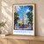 Hamamatsu city view bordered print styled in Light oak-console; frame and props not included