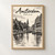 Amsterdam city view full-bleed print styled in Front oak frame - corrected opening; frame and props not included