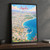 Agadir city view full-bleed print styled in Black frame / charcoal wall; frame and props not included