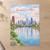Frankfurt am Main city view full-bleed print styled in Unframed sheet - corrected A-series; frame and props not included