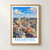 Memphis city view bordered print styled in Front oak frame - corrected opening; frame and props not included