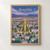 Kermanshah city view full-bleed print styled in Front oak frame - corrected opening; frame and props not included