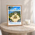 Yaroslavl city view bordered print styled in Oak frame / bedside table; frame and props not included