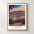 Lisbon city view bordered print styled in Front oak frame - corrected opening; frame and props not included